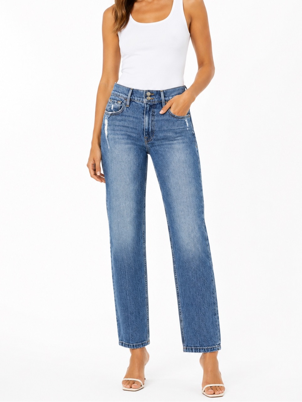 FRAME Le Sylvie Slender Straight Jeans Size 28 Heritage Wash High Rise ✨